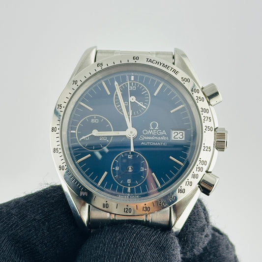 Omega Speedmaster Date Blue Dial on Stainless Steel Bracelet Ref. 3511.80.00 — view 2