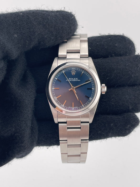 Rolex Oyster Perpetual Blue Dial on Oyster Bracelet Ref. 77080 Card 2014 — view 2