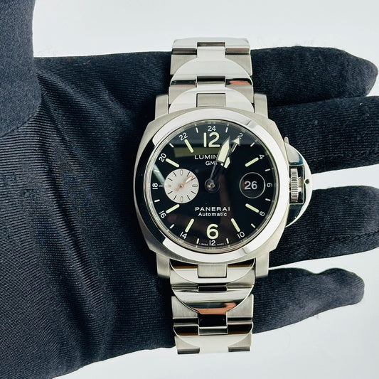 Panerai Luminor GMT Black Dial on Stainless Steel / Titanium Ref PAM00161