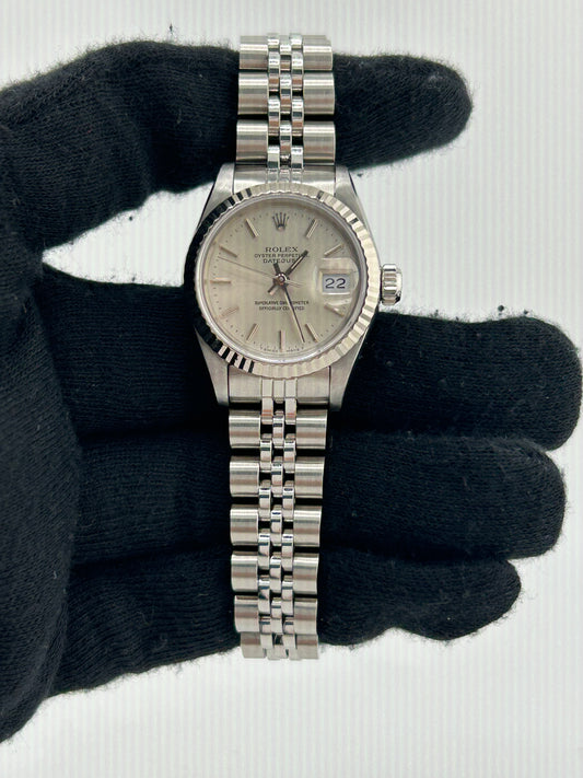 Rolex Datejust Lady Silver Stick Dial on Jubilee Ref. 69174 Papers 1991 — view 2