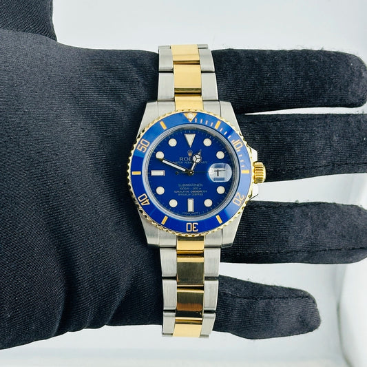 Rolex Submariner Blusey Blue Dial on Oyster Ref 116613LB with Card Old Green 2011