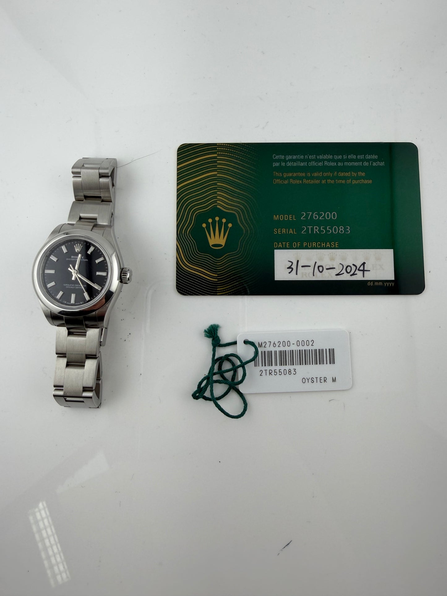 Rolex Oyster Perpetual Black Index Dial on Oyster Ref. 276200 Card 2024 — view 6
