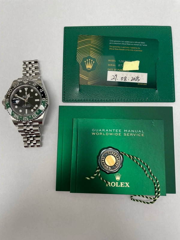 Rolex GMT-Master II Black Dial on Jubilee Ref 126720VTNR with New Style Card Green 2025