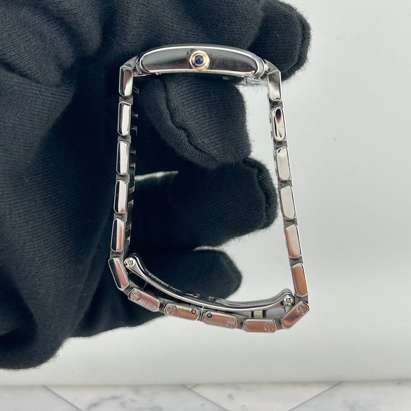 Cartier Tank Francaise Pink Mop / Roman Numerals Dial on 2 Tone Ref. 2384/W51027Q4 — view 5
