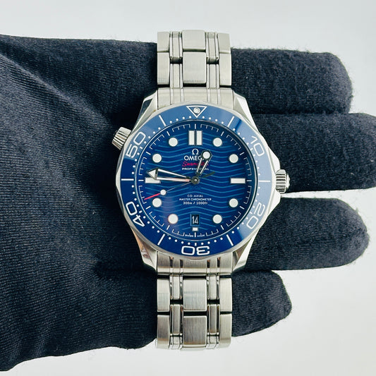 Omega Seamaster Diver 300M Co-Axial Master Chronometer Blue Dial on Stainless Steel Bracelet Ref. 210.30.42.20.03.001 Complete 2024 — view 2