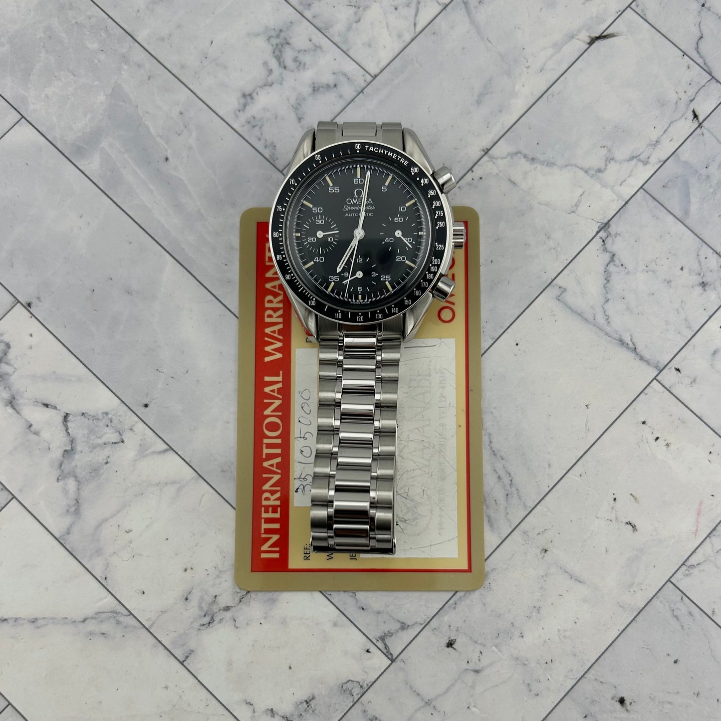 Omega Speedmaster Reduced Black Dial on Stainless Steel Ref. 3510.5 Card 1994 — view 7