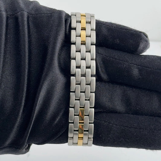 Cartier Panthere White Roman Dial on 2 Tone Bracelet Ref 110000R