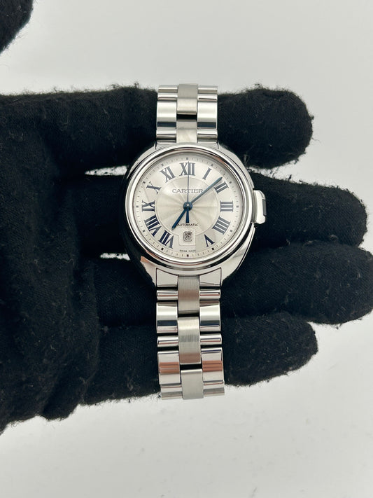 Cartier Cle de Cartier Silver Roman Numerals Dial on Stainless Steel Bracelet Ref. WSCL0005 Papers 2019 — view 2
