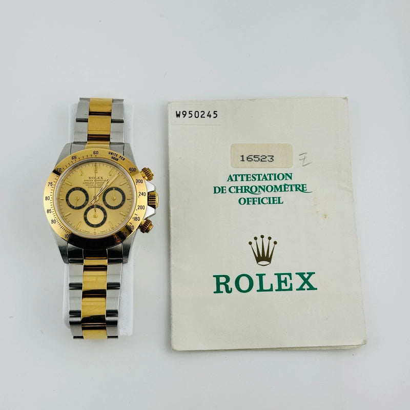 Rolex Daytona Champagne Dial on Oyster Ref 16523 with Papers 1996