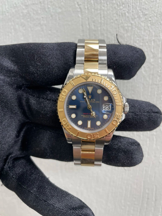 Rolex Yacht-Master Blue Dial on Oyster Ref 168623 with New Style Card White