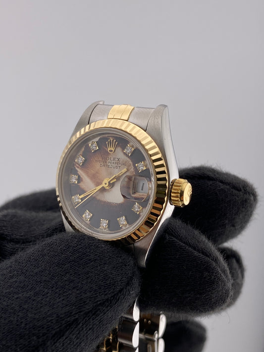 Rolex Datejust Lady Diamond Dial on 18 K Yg Ss Ref. 69173G — view 2