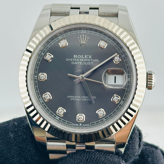 Rolex Datejust Dark Rhodium Diamond Dial on D Link Jubilee Bracelet Ref. 126334 Card 2024 — view 2