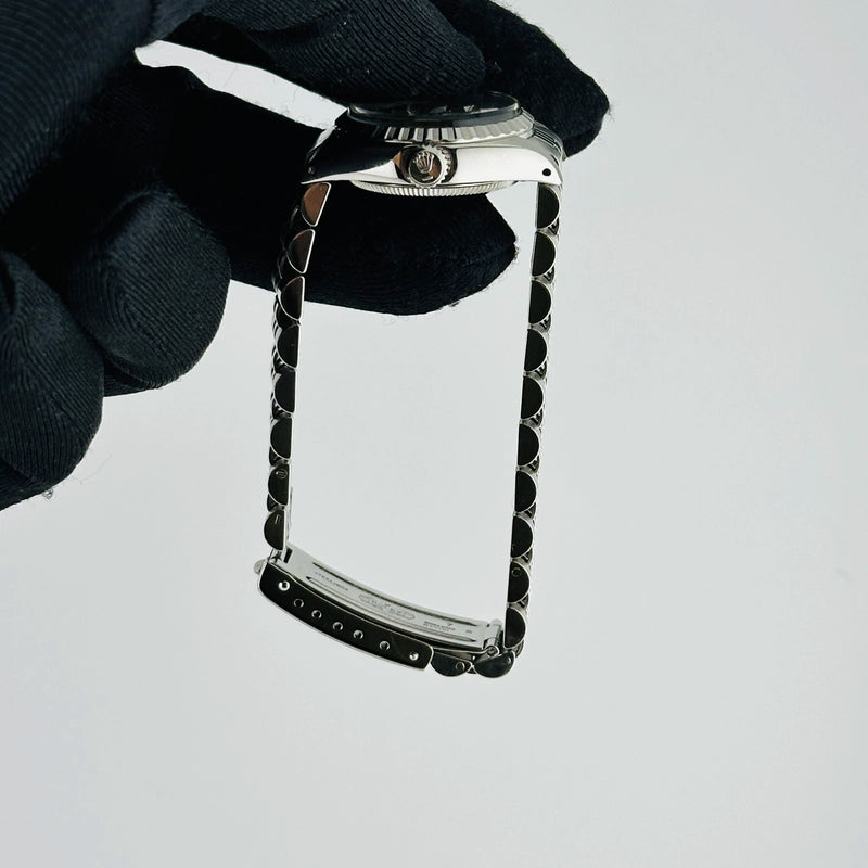 Rolex Oyster Perpetual Date Silver Stick Dial on D Link Jubilee Ref 6924