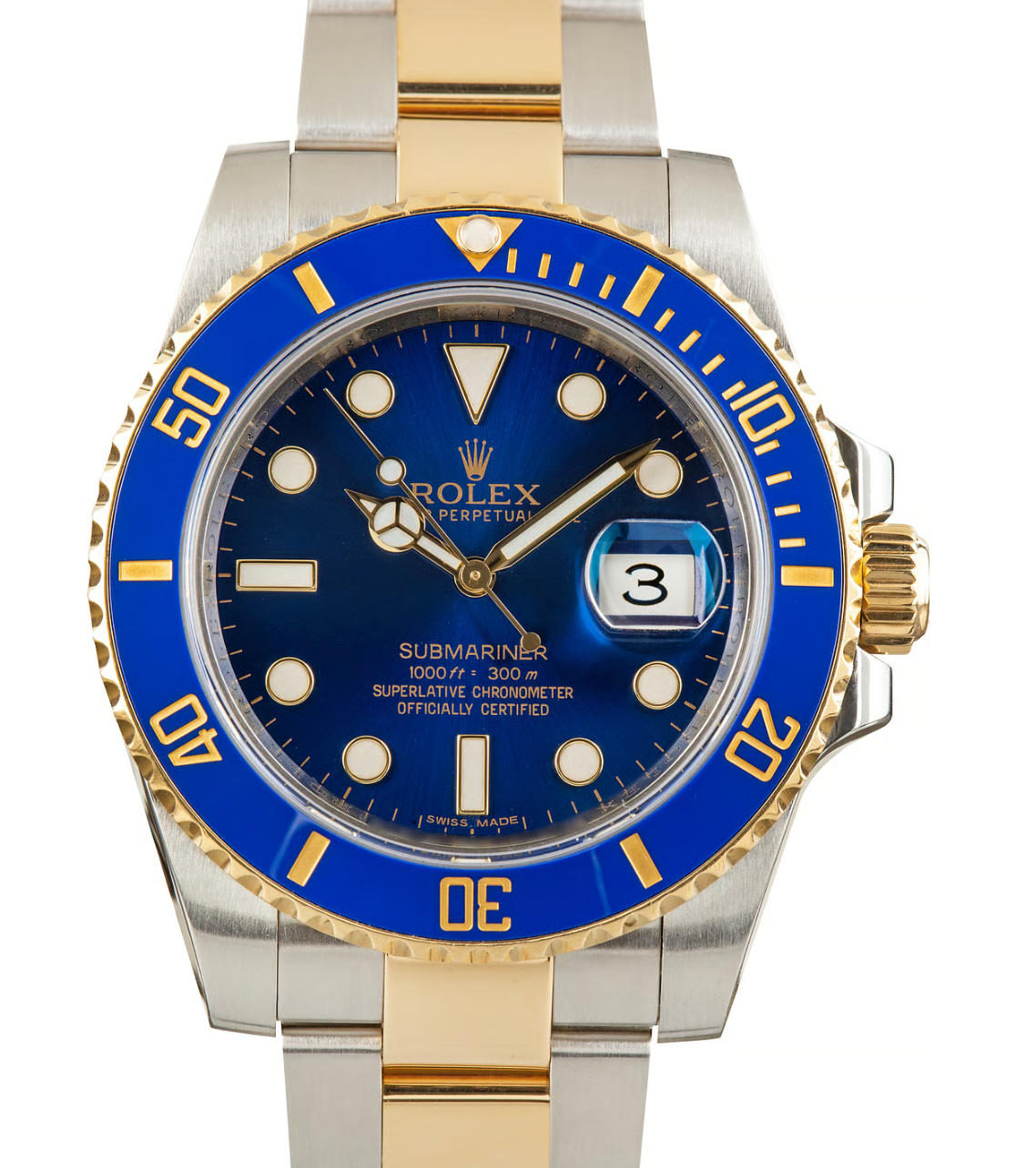 Rolex Submariner Blue Dial on Oyster Ref. 16613 Papers Open Date