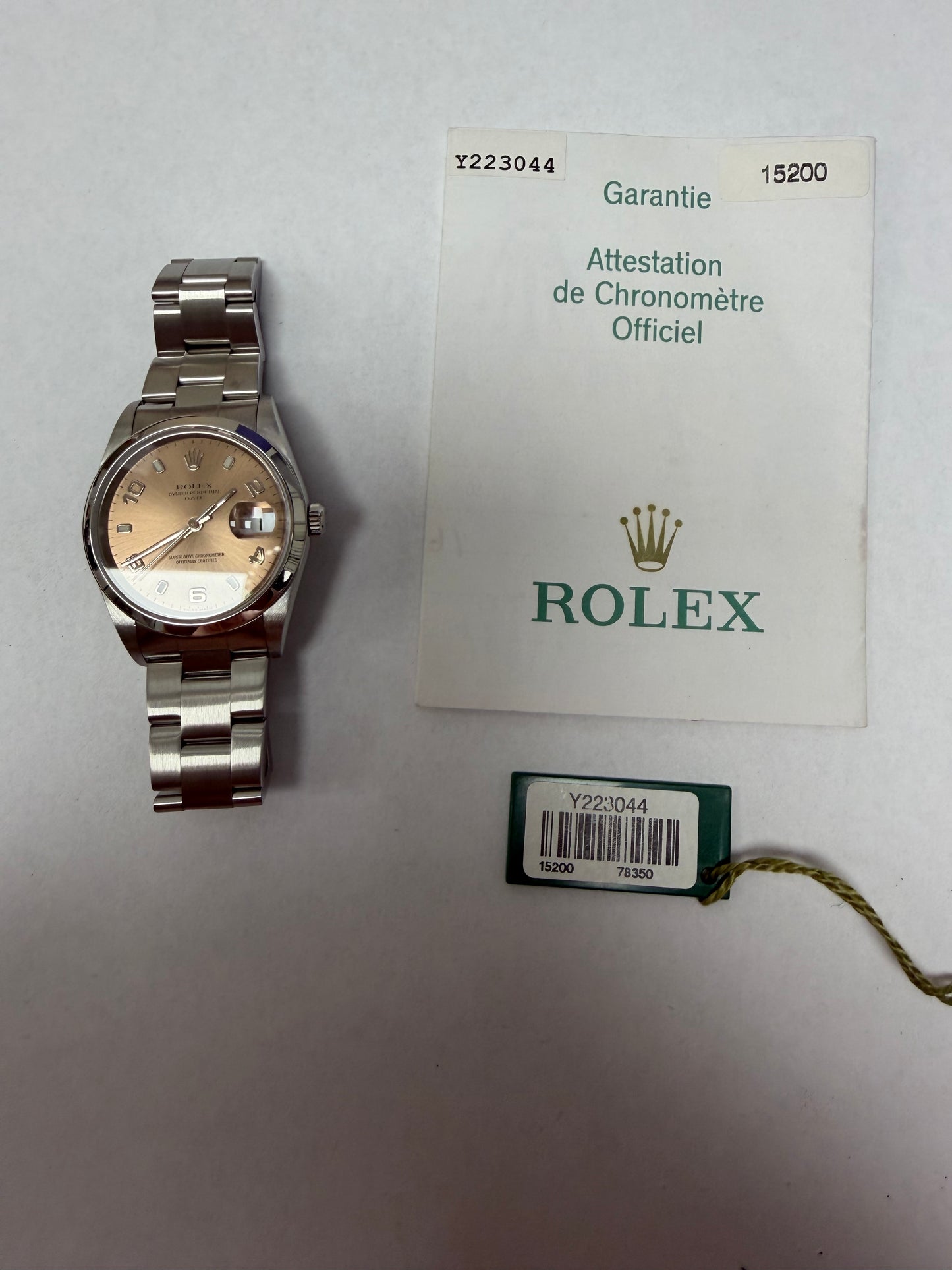 Rolex Oyster Perpetual Date Pink Dial on Oyster Ref. 15200 Papers 2003 — view 5