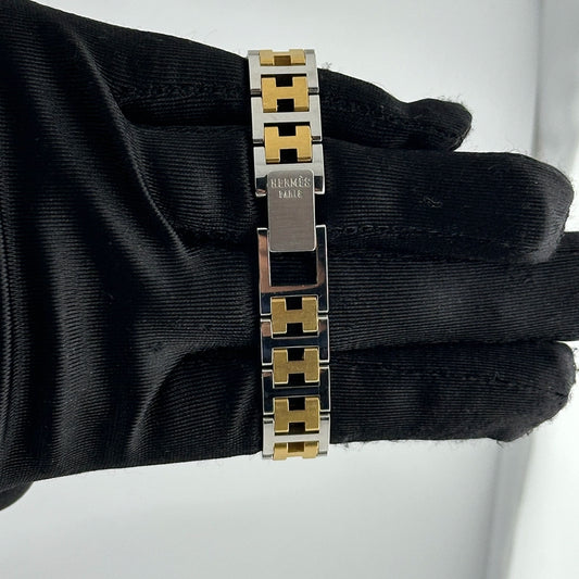 Hermes Clipper Ivory Dial on 2 Tone Bracelet Ref CL3.240
