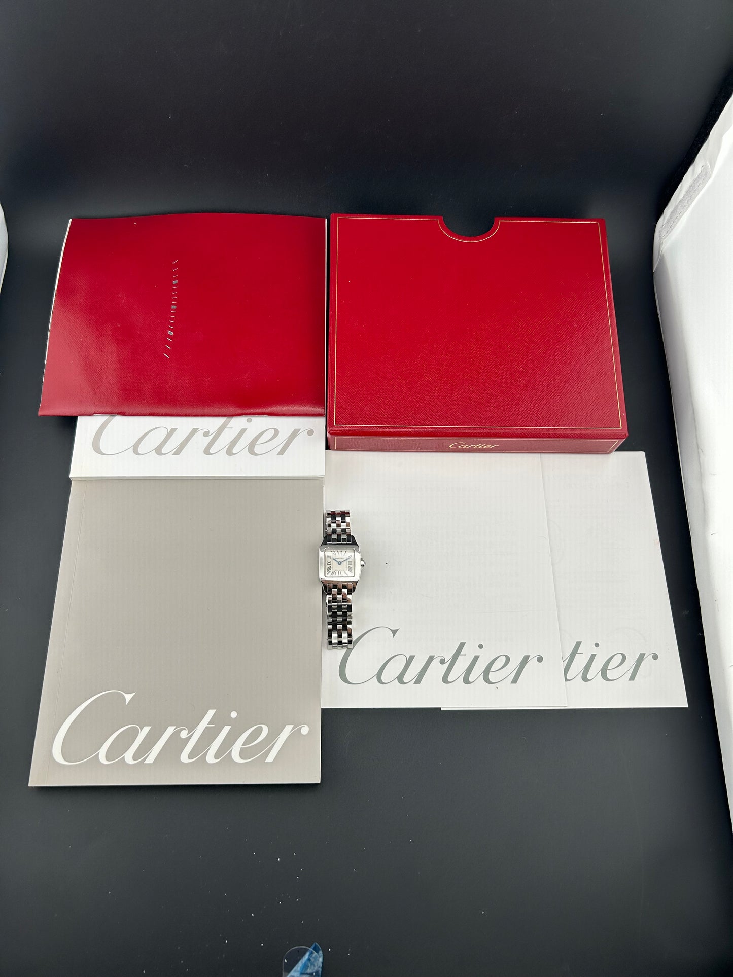 Cartier Santos Demoiselle White Roman Numerals Dial on Stainless Steel Bracelet Ref. W25064Z5 Manuals Only — view 7