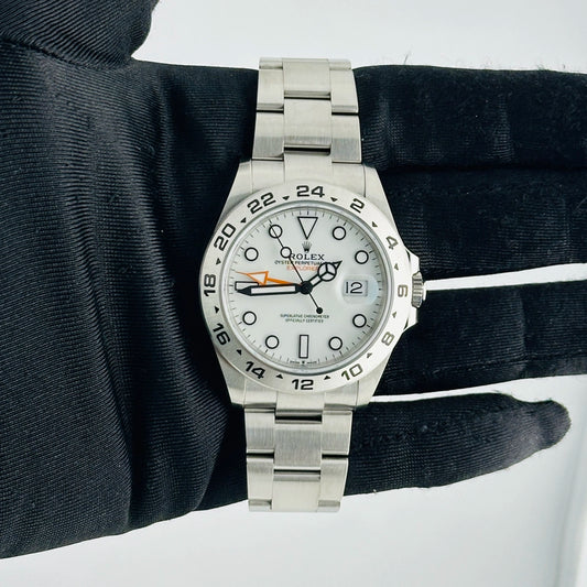 Rolex Explorer II White Dial on Oyster Ref 226570 with New Style Card Green 2025