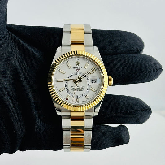 Rolex SkyDweller White Dial on Oyster Ref 326933 with New Style Card White 2018