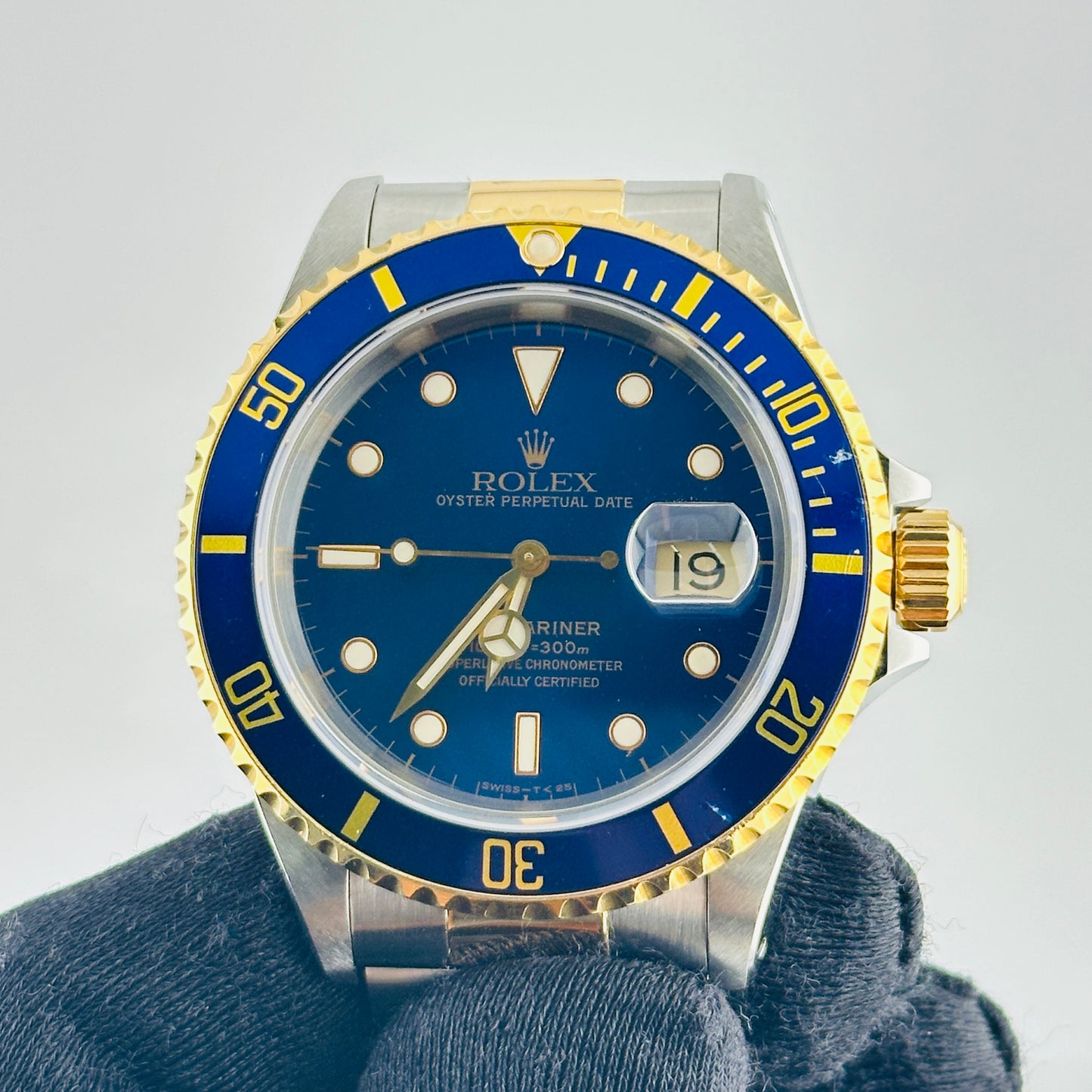 Rolex Submariner Blue Dial on Oyster Bracelet Ref. 16613 Papers Open Date — view 3