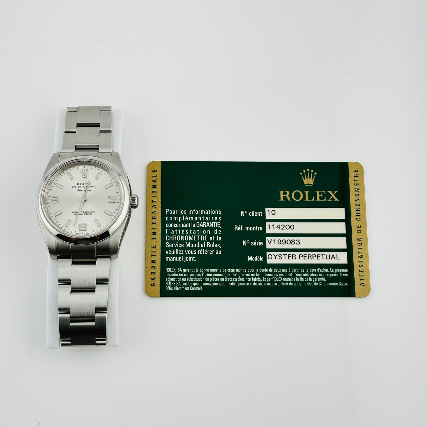 Rolex Oyster Perpetual Silver Stick 369 Dial on Oyster Ref. 114200 Card 2010 — view 7
