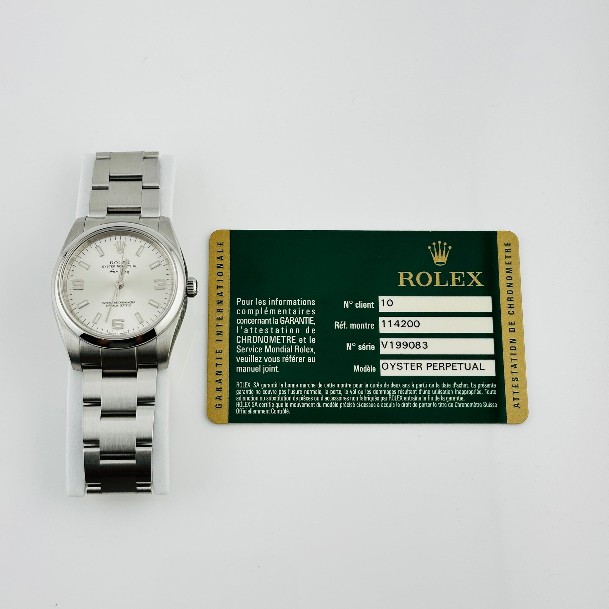 Rolex Oyster Perpetual Silver Stick 369 Dial on Oyster Ref. 114200 Card 2010 — view 7