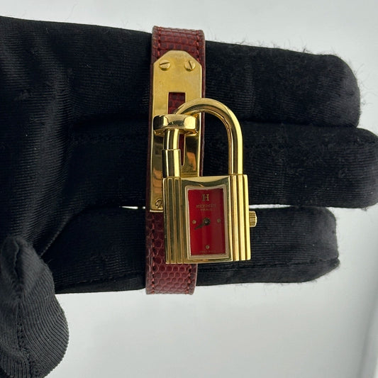 Hermes Kelly Red Dial on Leather Ref KE1.201.170