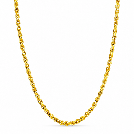 24K Gold Double Rope Chain 5mm 24in