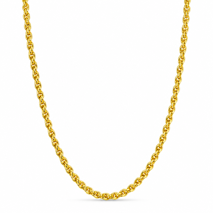 24K Gold Double Rope Chain 5mm 24in