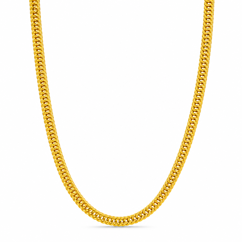 24K Gold Flat Curb Chain 5.1mm 24in
