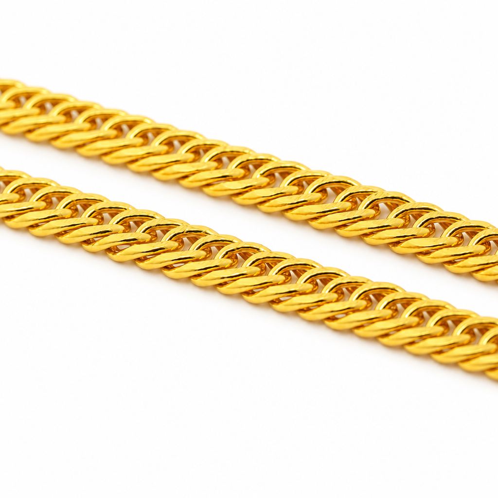 24K Gold Flat Curb Chain 5.1mm 24in