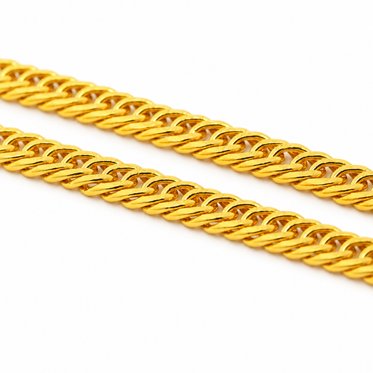 24K Gold Flat Curb Chain 5.1mm 24in