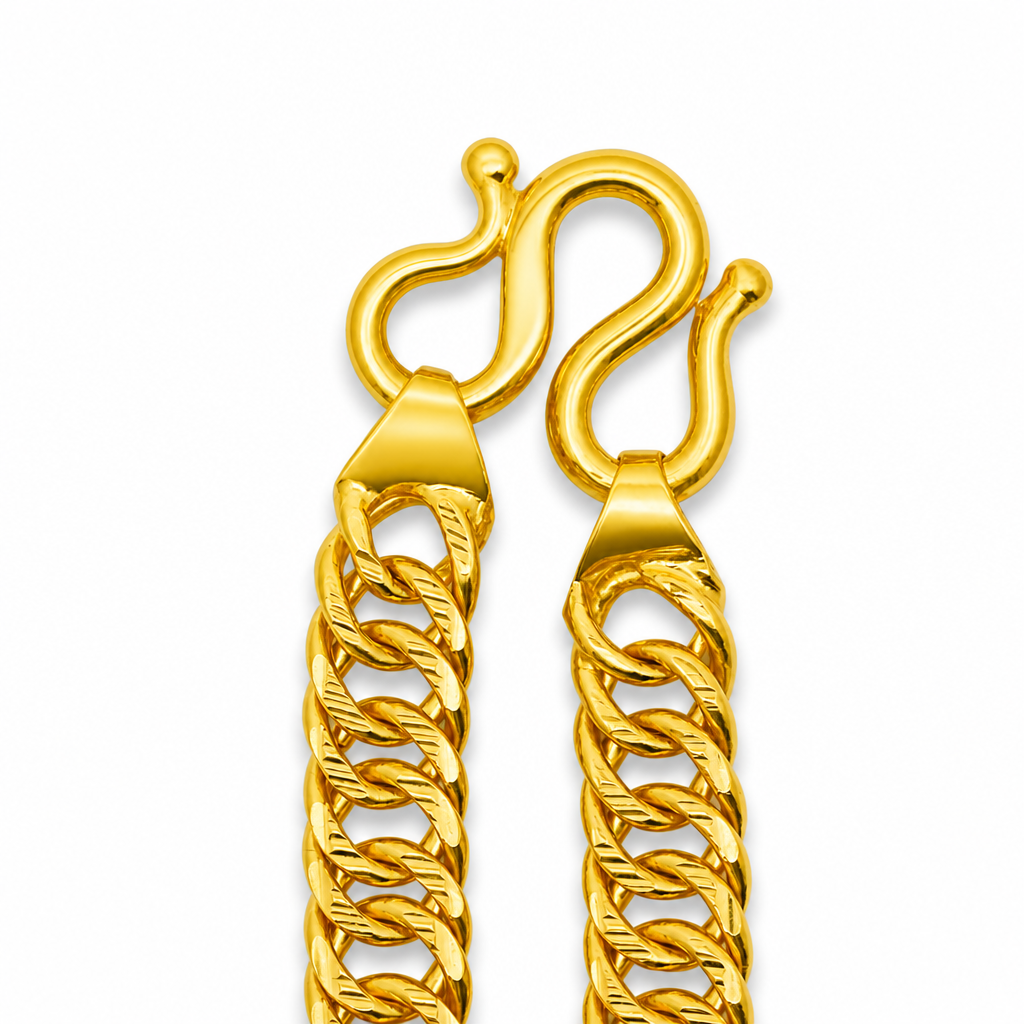 24K Gold Flat Curb Chain 5.1mm 24in