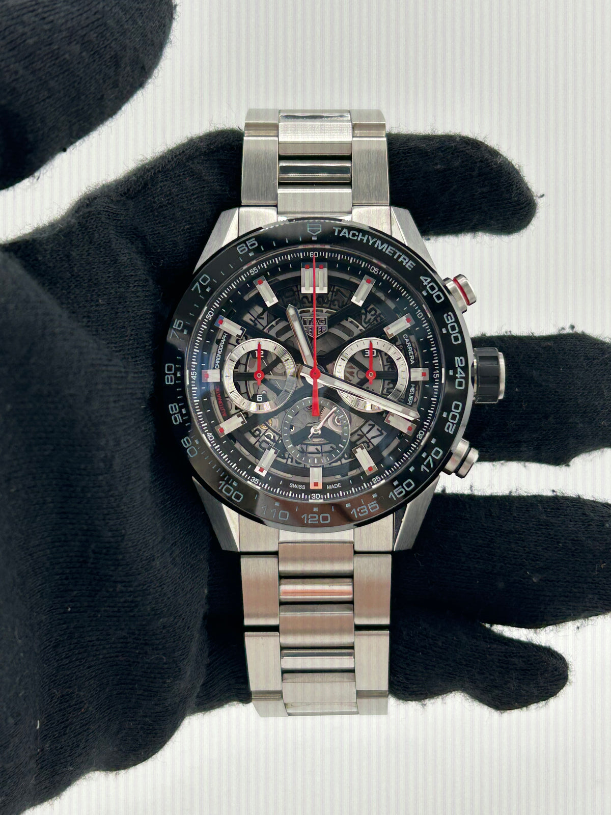 Tag Heuer Carrera Black Dial on Stainless Steel Bracelet Ref. CBG2A10 — view 2