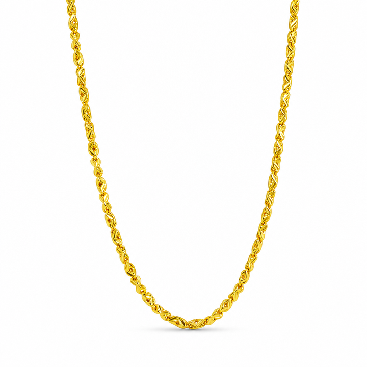 24K Gold Anchor Link Chain with Cutz 4mm 26in