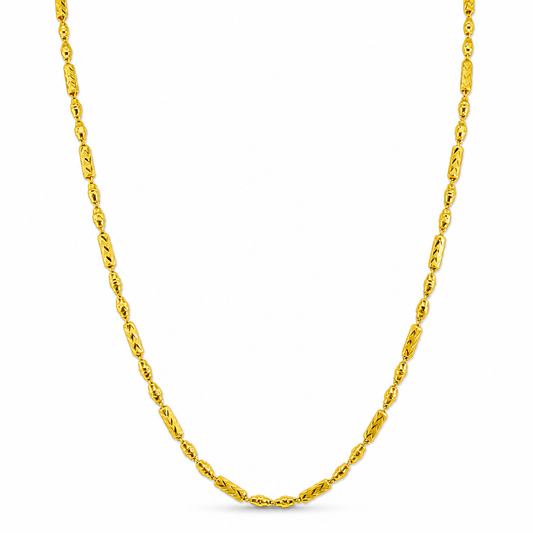 24K Gold Barrel Link Chain 2.9mm 24in