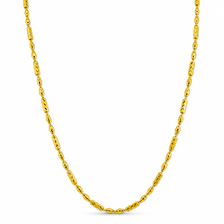 24K Gold Barrel Link Chain 2.9mm 24in