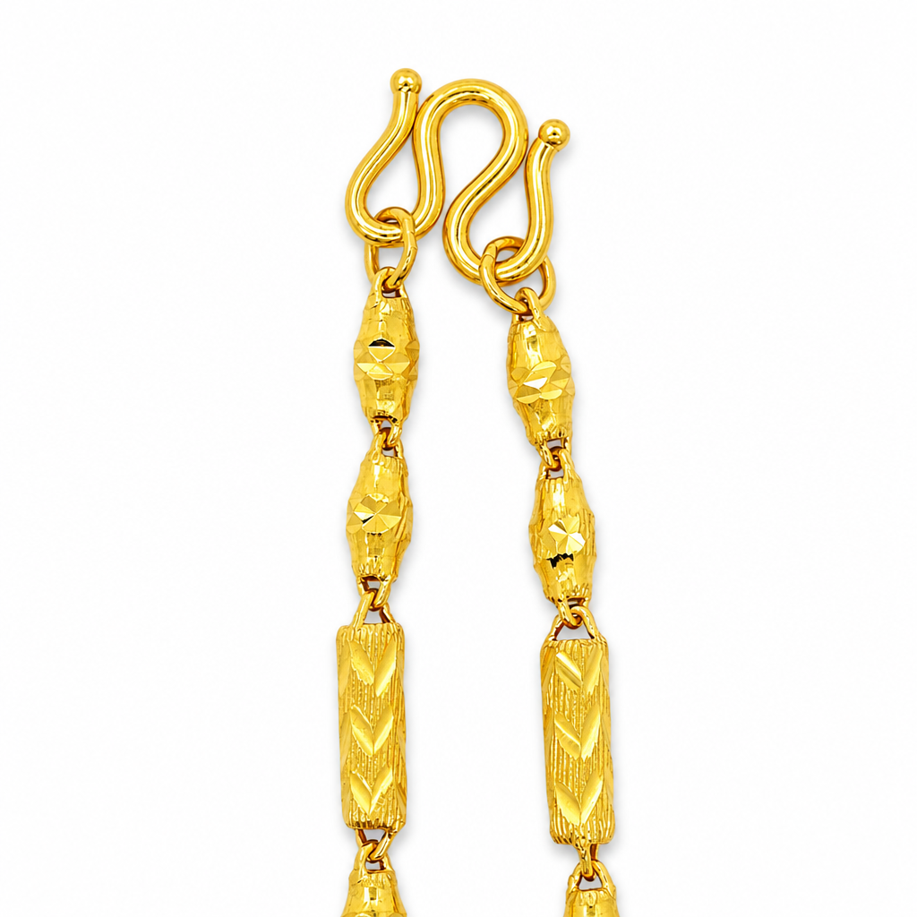 24K Gold Barrel Link Chain 2.9mm 24in