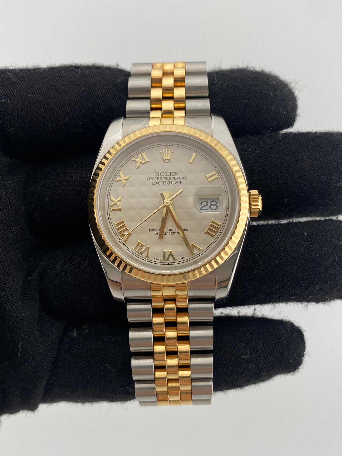 Rolex Datejust 36 Ivory Roman Dial on Jubilee Ref. 116233 — view 2