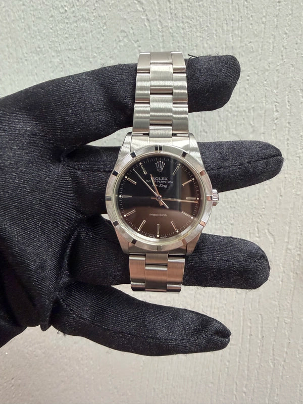 Rolex Air-King Black Dial on Oyster Ref 14010 with Papers 1998