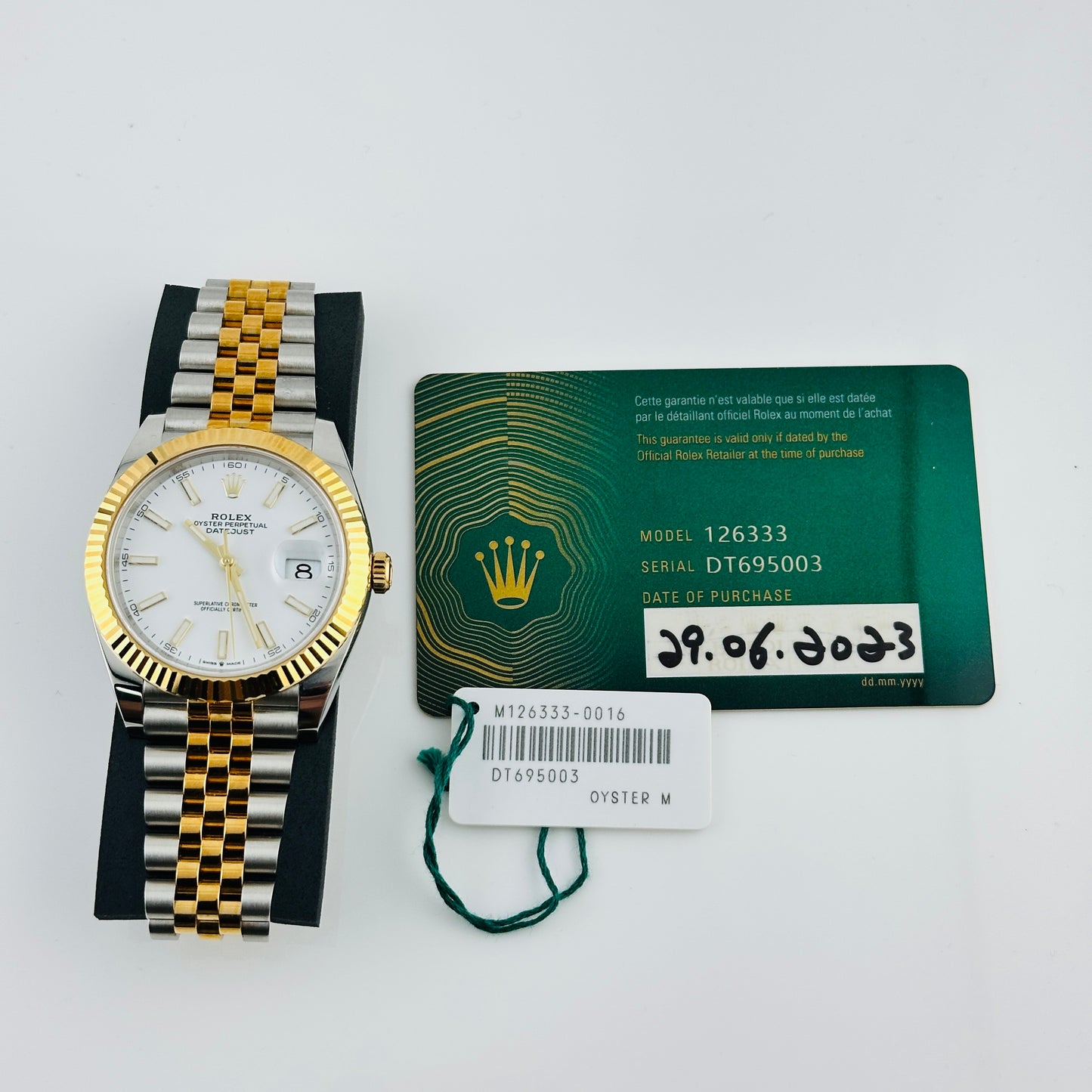 Rolex Datejust White Index Dial on D Link Jubilee Ref. 126333 Card 2023 — view 7