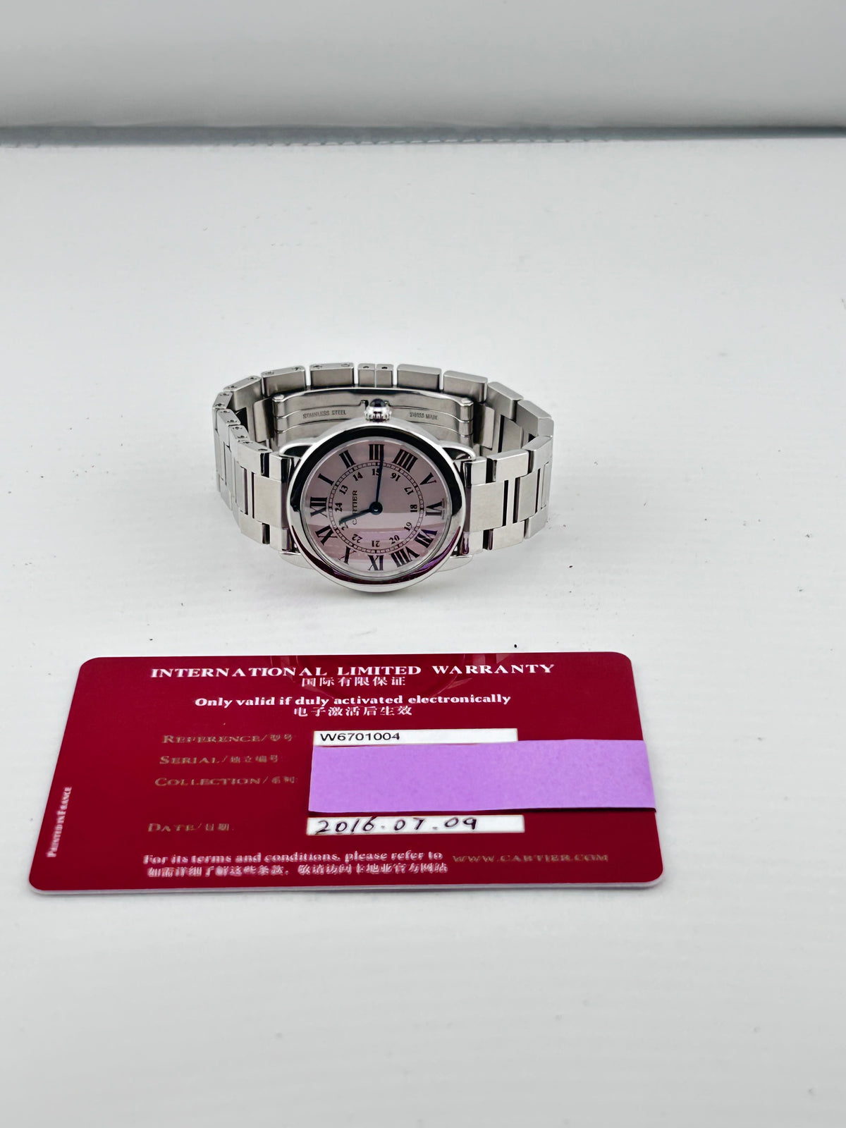 Cartier Ronde Solo Silver Roman Numerals Dial on Stainless Steel Ref. W6701004 Card 2016 — view 7