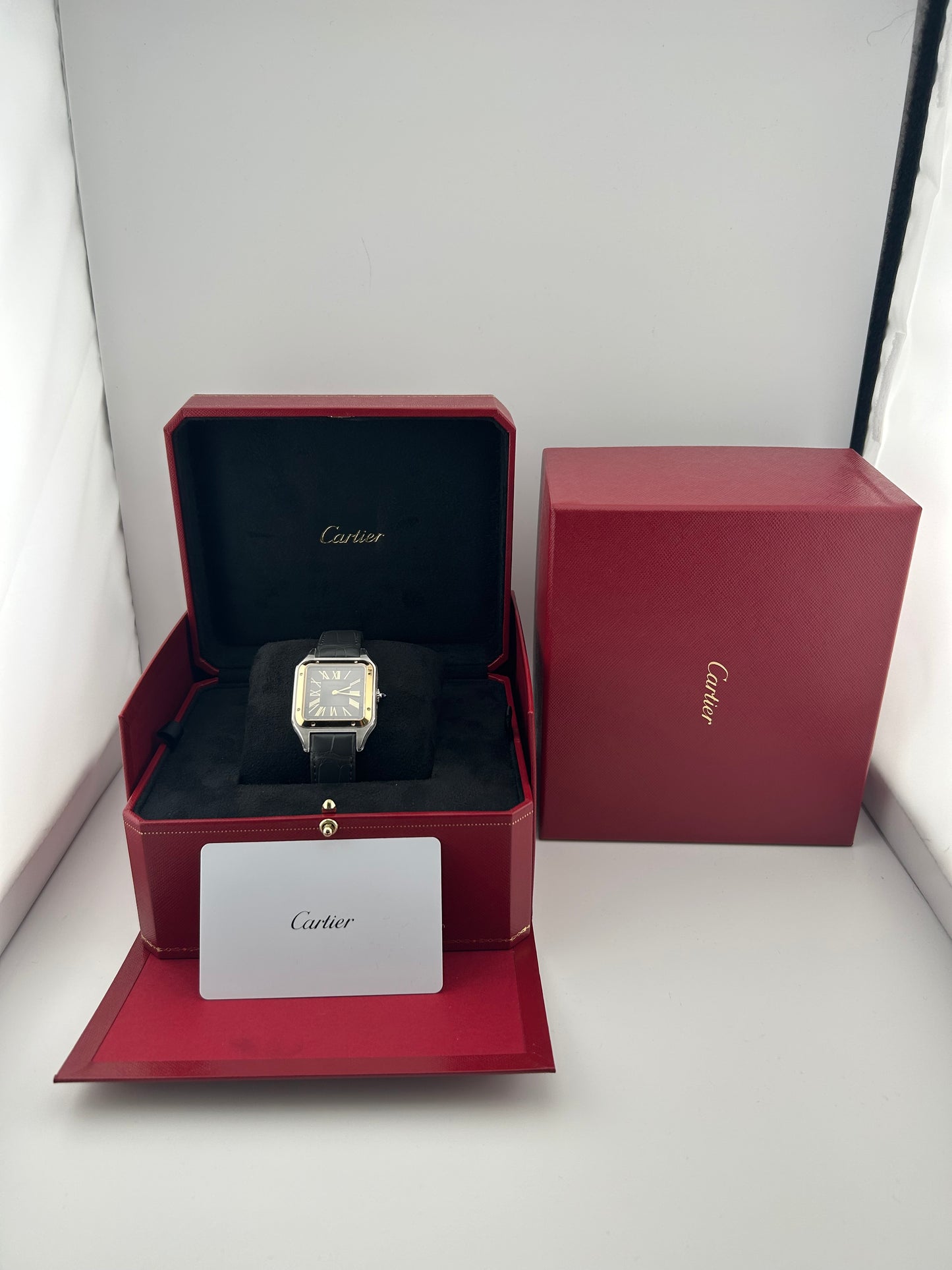 Cartier Santos Dumont Large Gray Dial on Leather Strap Ref. W2SA0028 Complete 2023 — view 7
