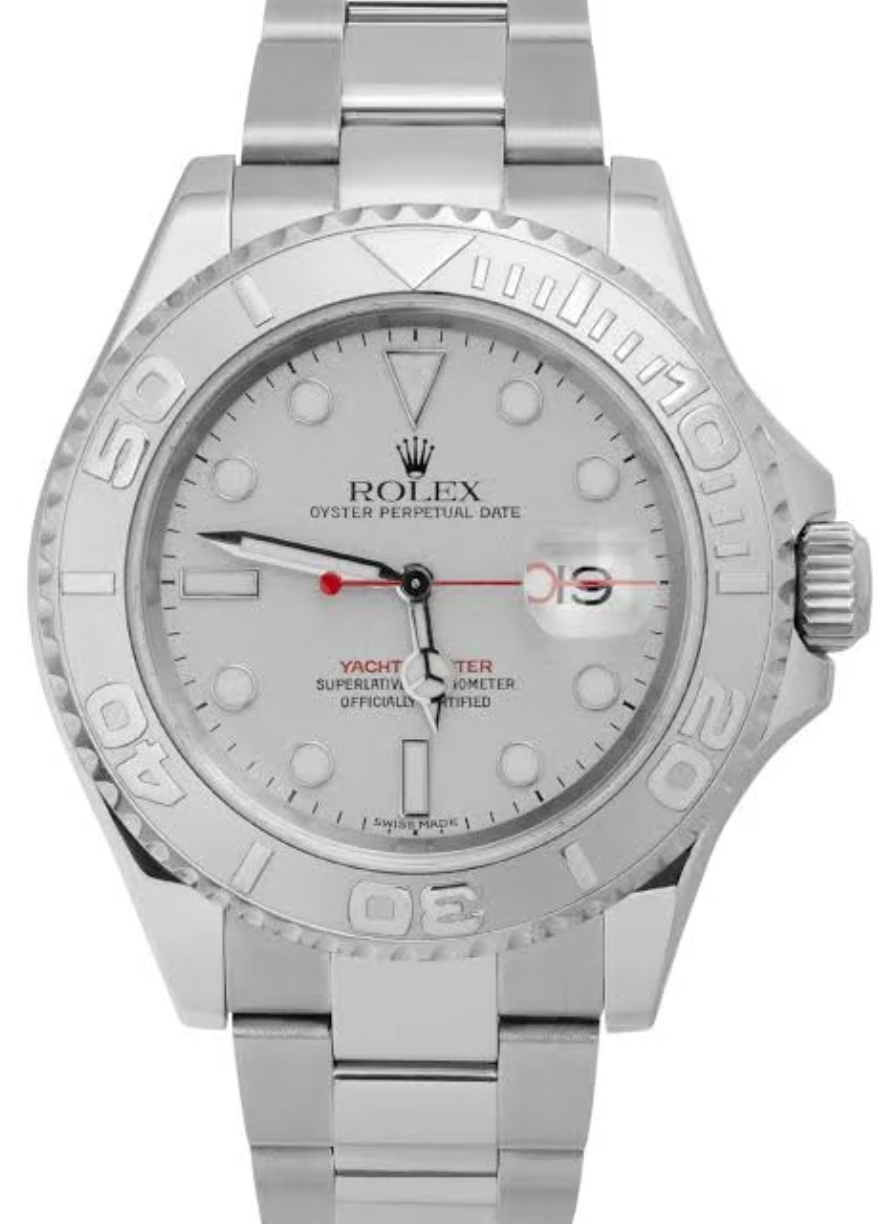Rolex Yacht Master Platinum Dial on Oyster Steel Bracelet Ref. 16622 Papers 2000