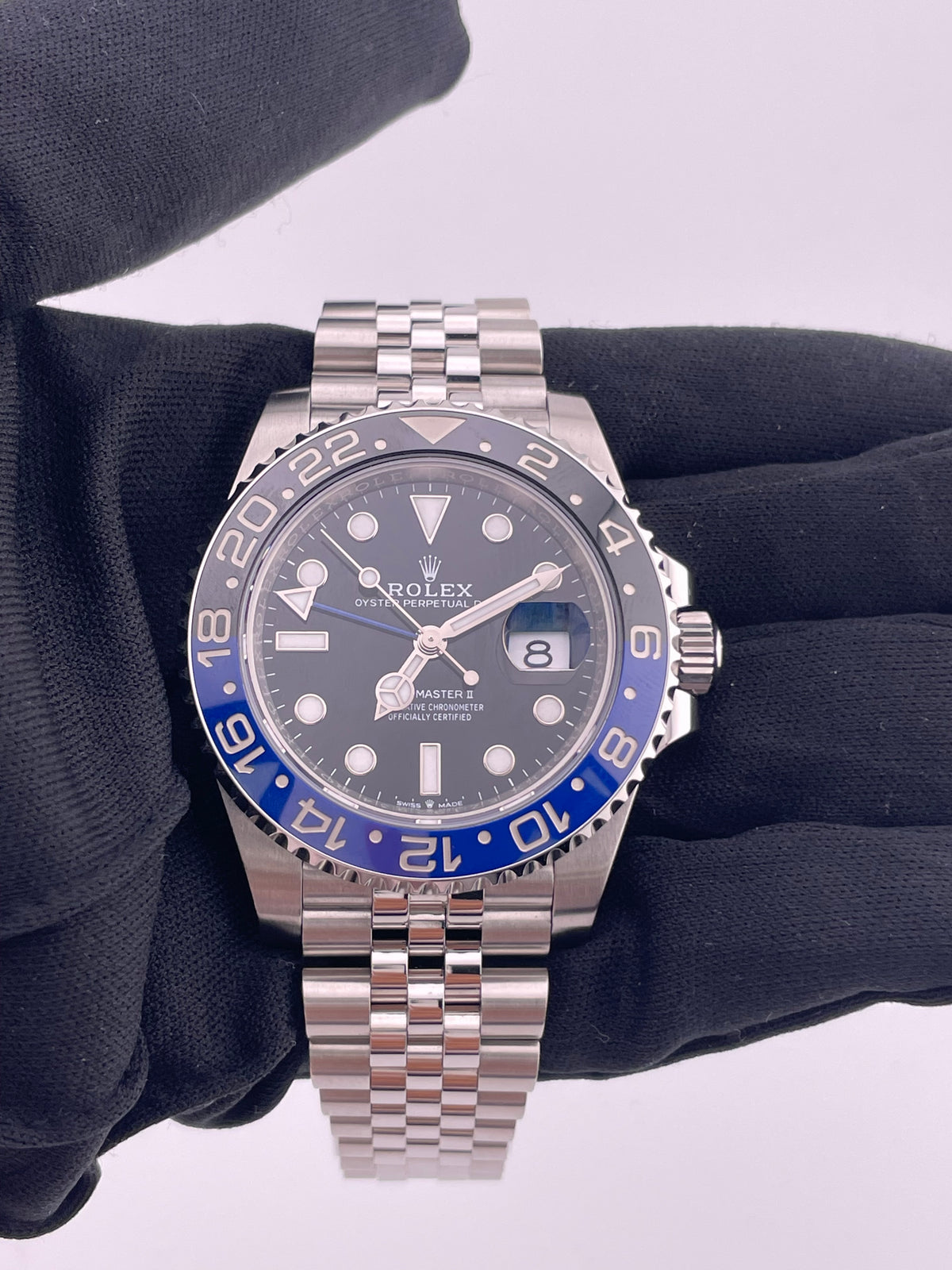 Rolex GMT-Master II Batgirl Black Dial on Jubilee Ref. 126710BLNR Card 2024 — view 2