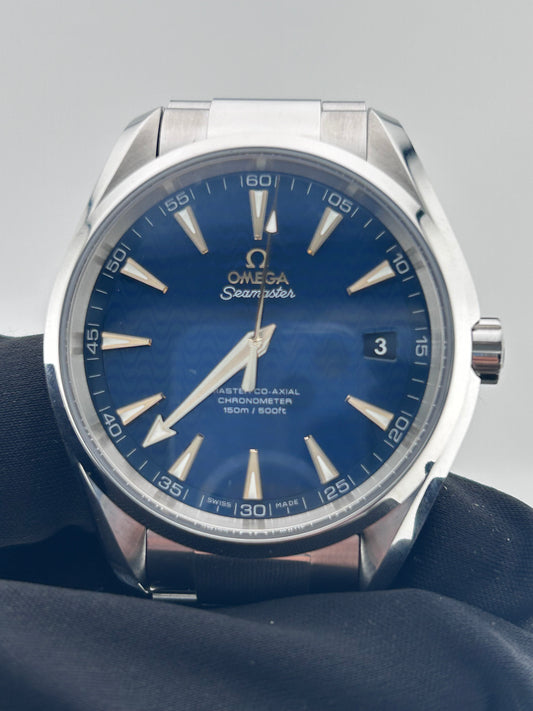 Omega Aqua Terra Blue Sun Brushed Dial on Stainless Steel Ref. 231.10.42.21.03.006 Card 2020 — view 2