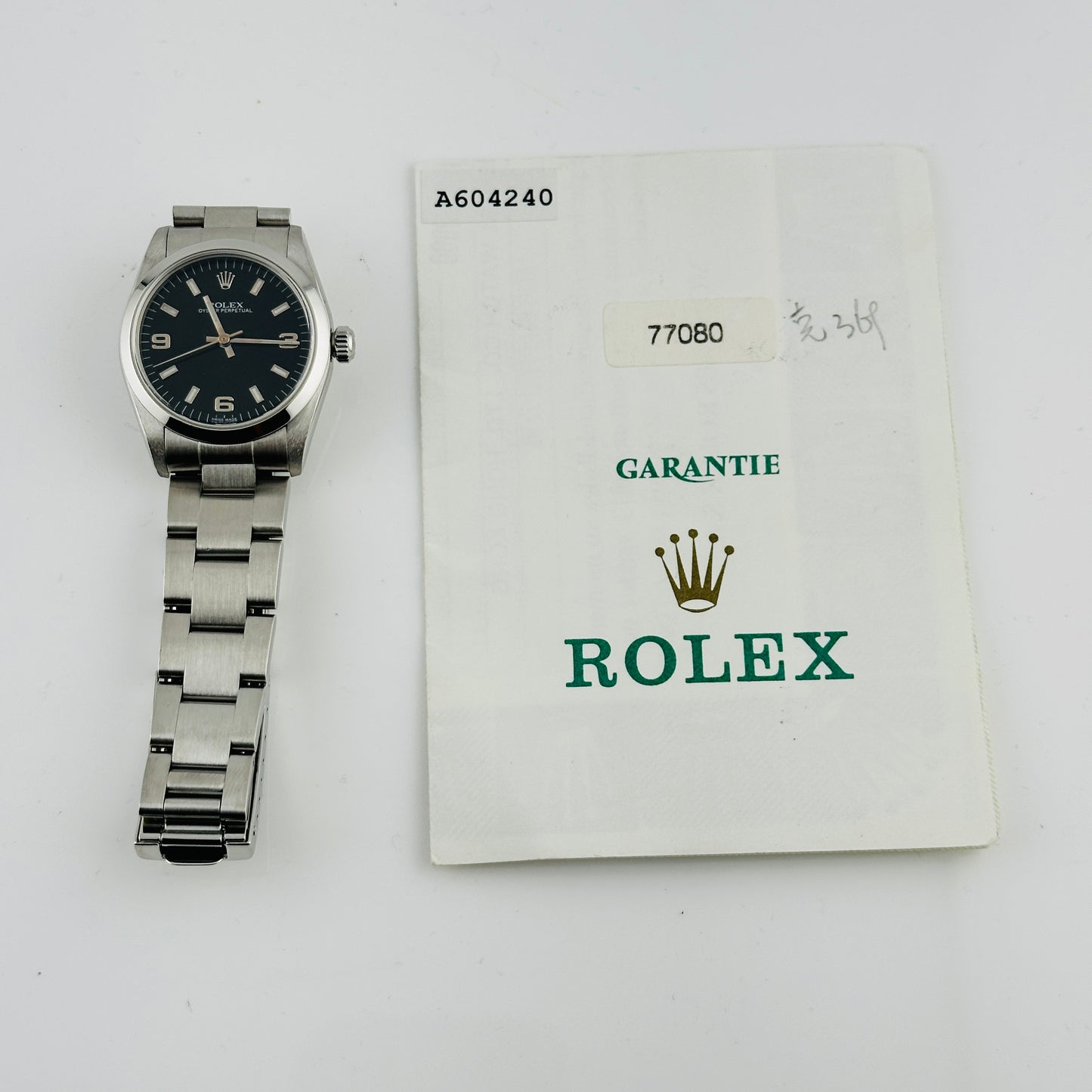 Rolex Oyster Perpetual Black Dial on Oyster Ref. 77080 Papers 2000 — view 7