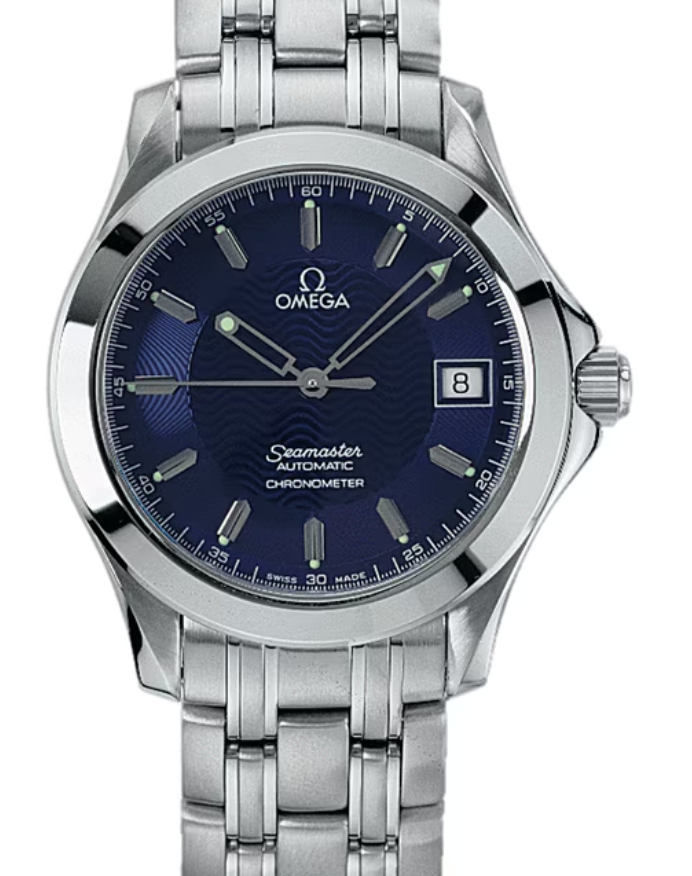 Omega Seamaster Blue Wave Motif Dial on Stainless Steel Bracelet Ref. 2501.81 Card 2004
