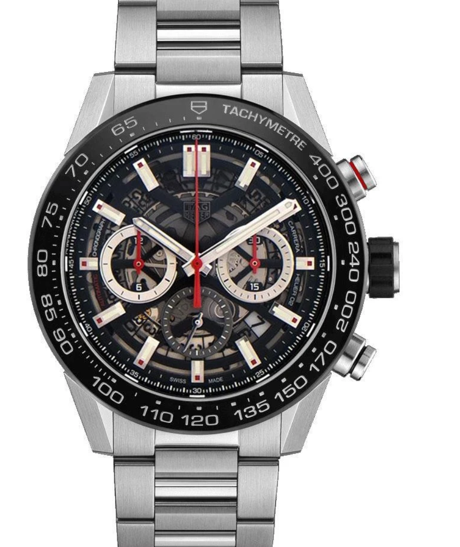 Tag Heuer Carrera Black Dial on Stainless Steel Bracelet Ref. CBG2A10