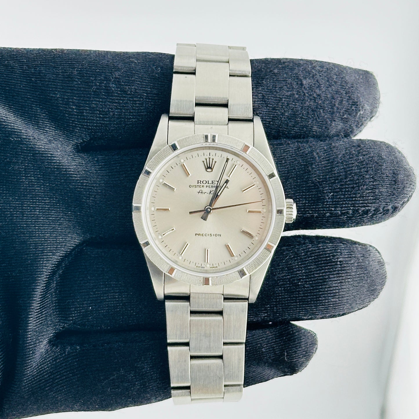 Rolex Air-King Silver Stick Dial on Oyster Bracelet Ref. 14010 1991 — view 2